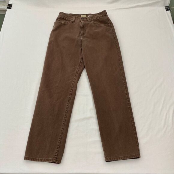L.L. Bean Denim - LL Bean Pants Womens 8R Brown Straight Leg Jeans 100% Cotton Gorpcore Casual